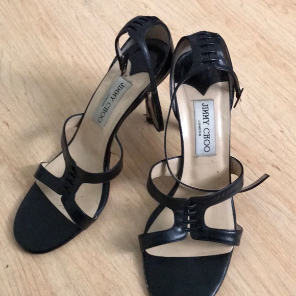 Jimmy Choo Shoes - Jimmy Choo beautiful black leather  sandals